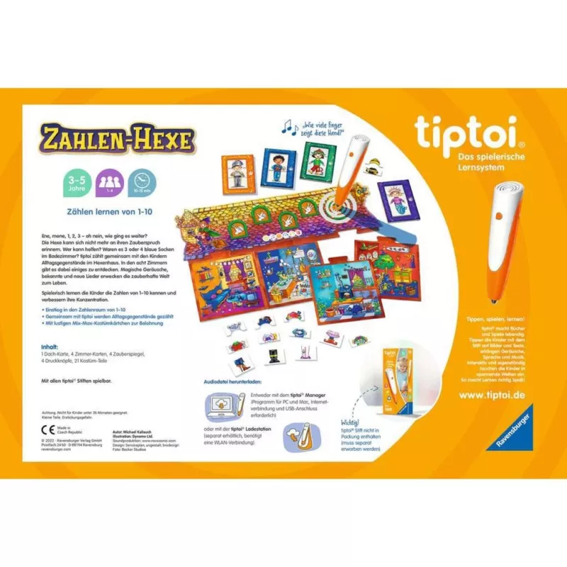 tiptoi Zahlen-Hexe, jogo de tabuleiro