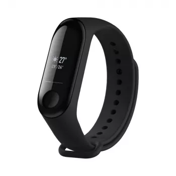 Pulseira de silicone FIXED para Xiaomi Mi Band 3/4 – Preto, substituição flexível durável silicone