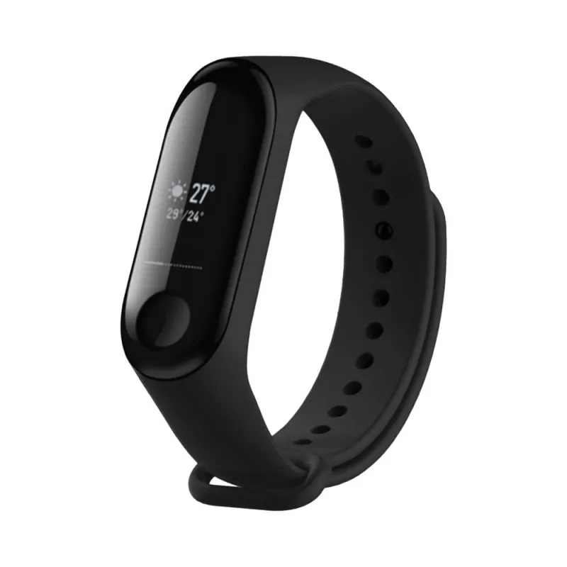 Pulseira de silicone FIXED para Xiaomi Mi Band 3/4 – Preto, substituição flexível durável silicone