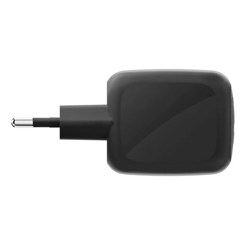 Carregador rápido AC de interior Belkin WCH020kqBK, 2× USB-C, compatibilidade universal, proteção de corrente, preto