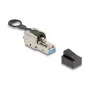 Ficha RJ45 DeLOCK de montagem em campo Cat.6A sem ferramentas prateado ficha