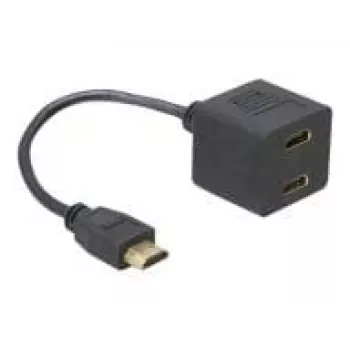 Adaptador HDMI DeLOCK 65056 0,2 m ficha para 2x conector fêmea