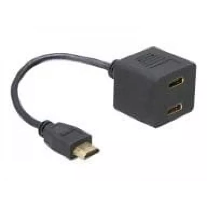 Adaptador HDMI DeLOCK 65056 0,2 m ficha para 2x conector fêmea