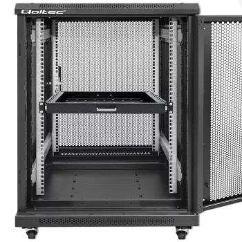 Prateleira deslizante em aço Qoltec 54509 para rack, 600x600, preto