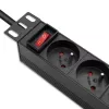 PDU de alumínio Qoltec para RACK 10'' | 1U | 16A | 4xFRANCESA | 1,8m