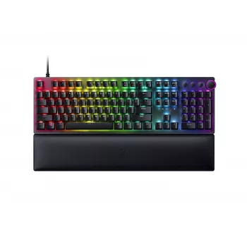 Teclado gaming com fios Razer Huntsman V2 — interruptores óticos roxos táteis, LED RGB