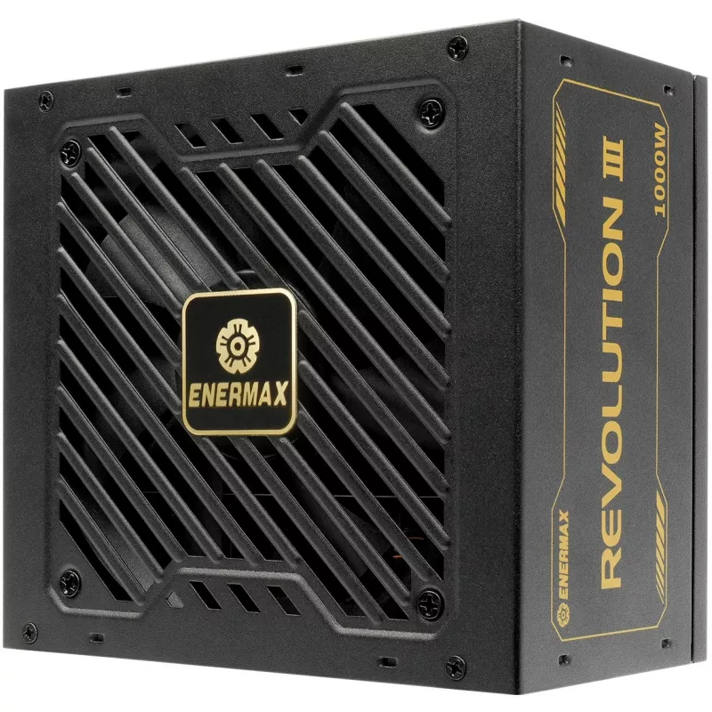 Fonte de alimentação ENERMAX ERV1000G-AHG-MAC, 1000 W, 20+4-Pin-ATX, totalmente modular, 80 PLUS Gold, preto