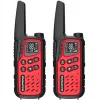 Walkie-talkie portátil Baofeng BF-T25E — 16 canais, 0,5 W, Li-Ion 1400 mAh, conjunto de 2 (vermelho)