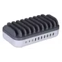 Estação de carregamento Manhattan, 10x portas: 3x USB-C (até 18W PD) e 7x USB-A (até 12W), 120W de saída total, branco/cinzento, garantia de três anos