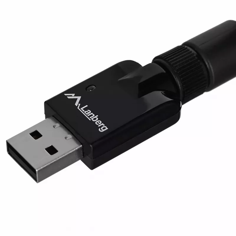 Lanberg NC-0150-WE adaptador WiFi USB Mini N150, 150 Mbit/s, 1 antena externa, preto