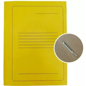 Pasta de arquivo A4 cartão Smiltainis com clip metálico, amarelo impresso