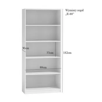 Estante de escritório Topeshop R80 SONOMA, acabamento carvalho, 5 prateleiras, 800×300×1820 mm