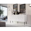 Cómoda Cama Meble JUNGLE 152x40.5x74.5 cm branco mate com pernas pretas