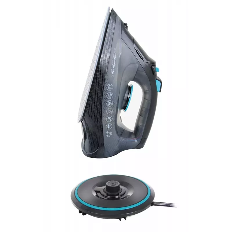 Ferro de engomar a vapor Esperanza EHI010 com base cerâmica Cinzento, Preto 2600 W