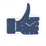 NeXtime Relógio de parede 3072bl Thumbs up, 40,5x41,5 cm, parede, azul/prateado