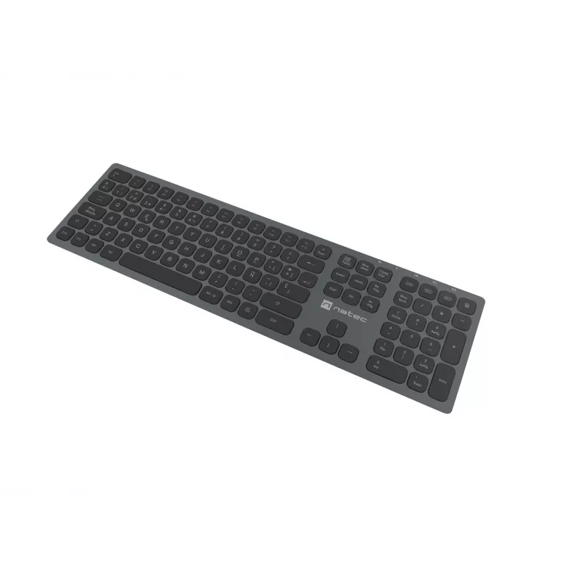 Teclado Universal NATEC NKL-1830 RF Wireless Bluetooth QWERTY Espanhol Preto Cinzento