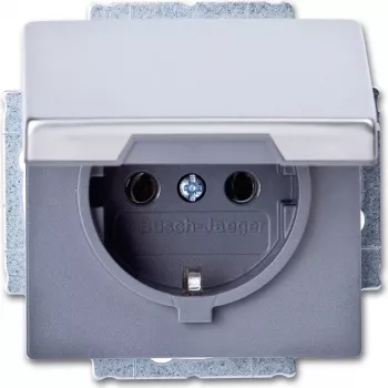 BUSCH JAEGER 2018-0-1490 - CEE 7/3 - 2P+E - Cinzento - Aço inoxidável - 250 V - 16 A