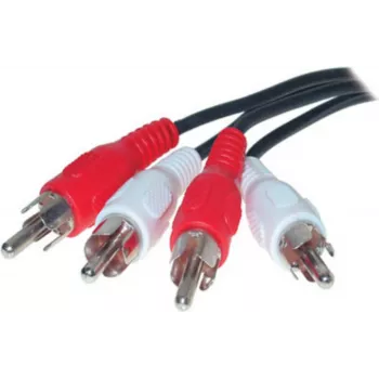 Cabo de áudio ShiverPeaks 40101-0.75 – 2 RCA para 2 RCA, 0,75 m