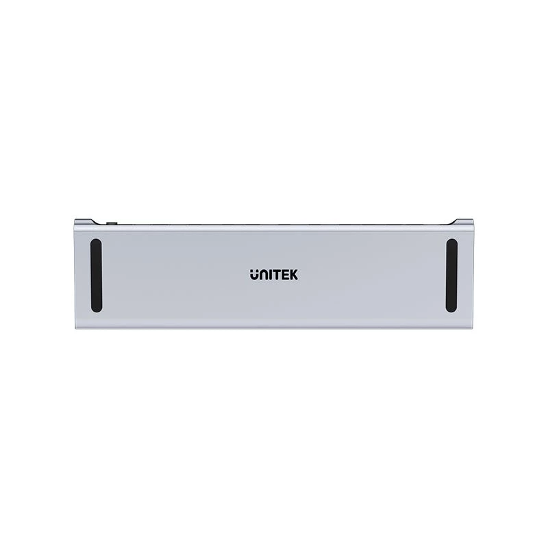 KVM-Switch Unitek D1106AGY01 estação de acoplamento USB-C Triple 4K com KVM, 3x USB-A, 5x USB-C, HDMI×2, DP×1, RJ-45, leitor SD, 3840×2160@60Hz, alumínio
