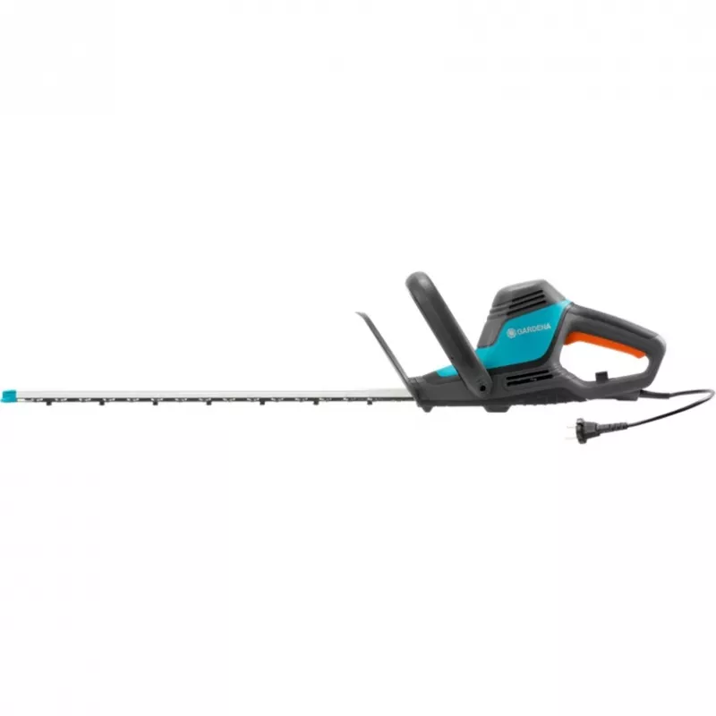 Corta-sebes elétrico Gardena ComfortCut 550/50, 50 cm, lâmina dupla, 2,7 cm, laranja, preto, azul, 2,6 m/s², 84 dB