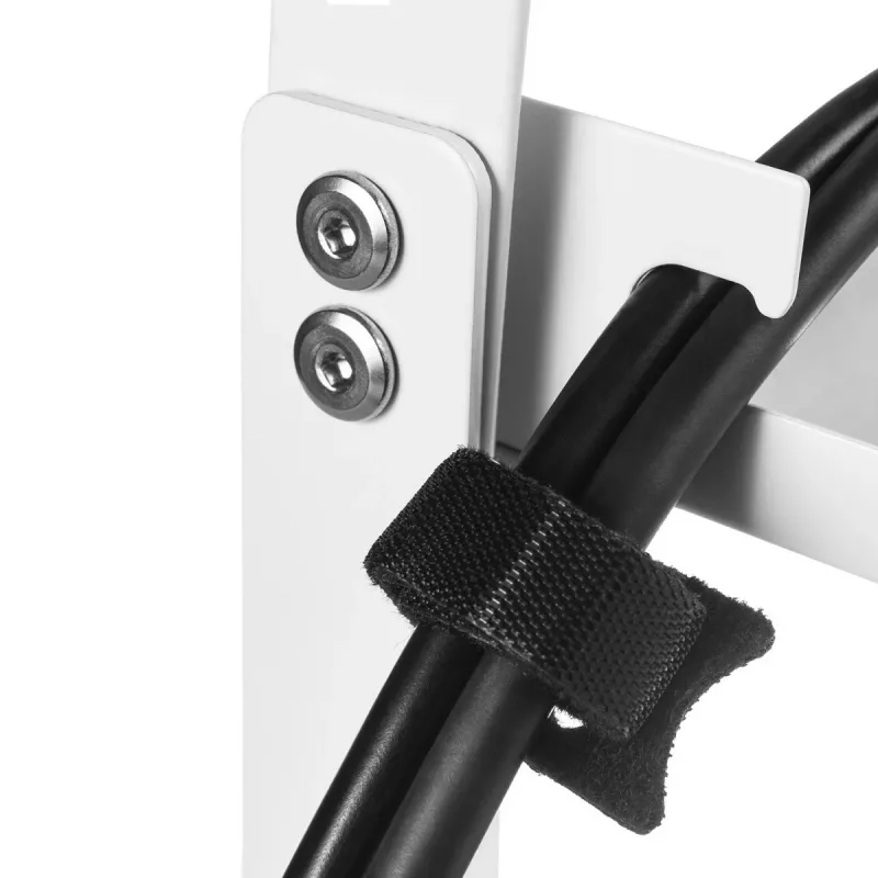 Organizador de cabos para secretária MACLEAN MC-105 W – aço, branco, carga máx. 5 kg, adequado para espessura de mesa 0,5–50 mm