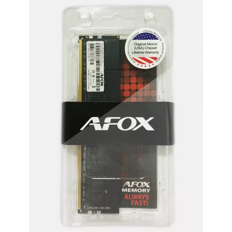 RAM de desktop AFOX 8GB DDR4 2666MHz sem buffer (1 x 8GB) AFLD48FK1P
