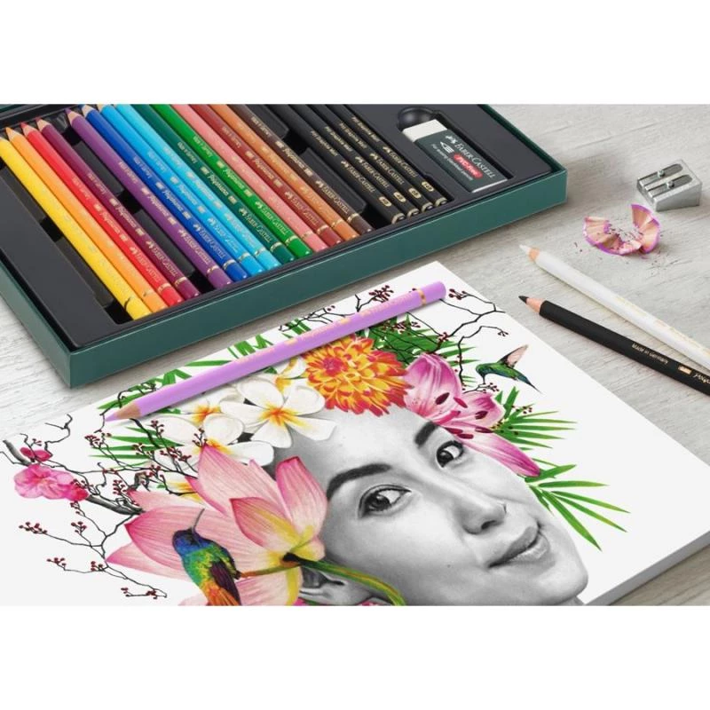 Caneta à base de óleo Faber-Castell Polychromos & Pitt Graphite Matt conjunto 21 unid. multicolor