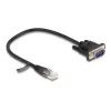 Delock cabo série RS-232, RJ45 macho para D-Sub 9 macho, 30 cm, preto