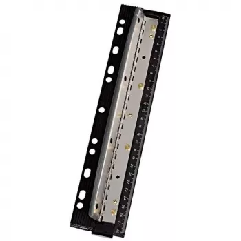 Perfurador WEDO 67 9401 – perfurador metálico de 4 furos, preto, capacidade de perfuração 3 mm, 66 mm de largura