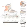 Patins em linha 2IN1 Nils Extreme NH18190 BRANCO/ROSA TAM. S (29-33) com patins de hóquei substituíveis