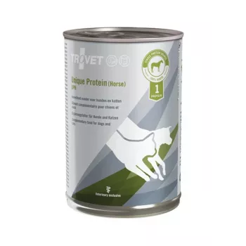 Alimento húmido para cães TROVET Horse Adult 400 g — dieta veterinária, sabor a cavalo, 82% humidade, 8,5% proteína, 5% gordura
