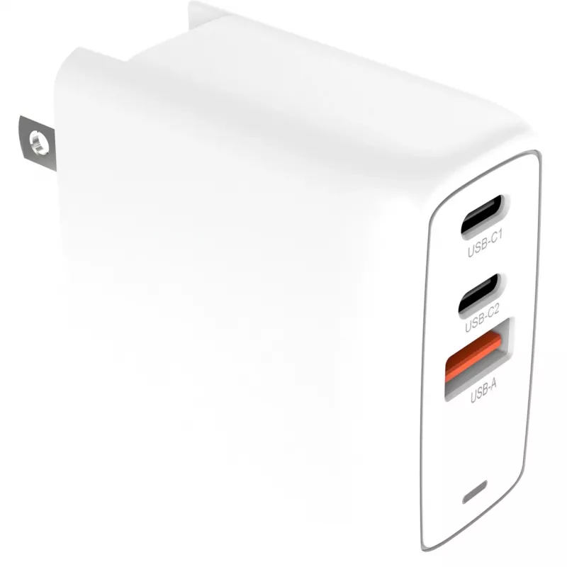 Carregador Creative Labs 67W GaN 1x USB-A 2x USB-C PD — 67W de potência total de saída, tecnologia GaN