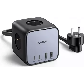 Ugreen DigiNest Pro 1 tomada(s) AC Type-C 1,8 m 4 3680 W preto