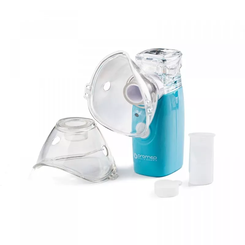 Inalador de vapor HI-TECH MEDICAL ORO-MESH a pilhas azul branco