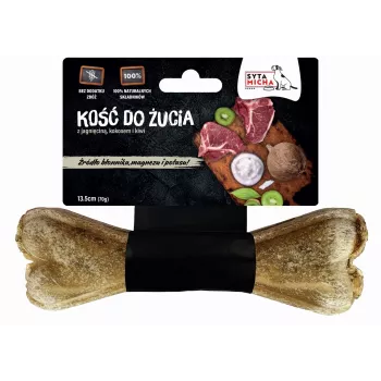 Brinquedo de mastigar / petisco natural SYTA MICHA Kiwi com Coco 13,5 cm para cães, sabor a borrego, 70 g