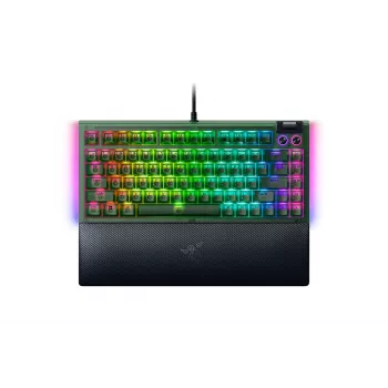 Teclado gaming mecânico Razer BlackWidow V4 75% — com fios, layout US, Edição Phantom Green, interruptores mecânicos táteis Razer