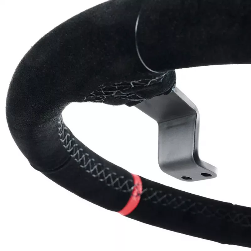 Aro de volante Asetek SimSports, rebaixado, 340 mm - preto, pele veludo
