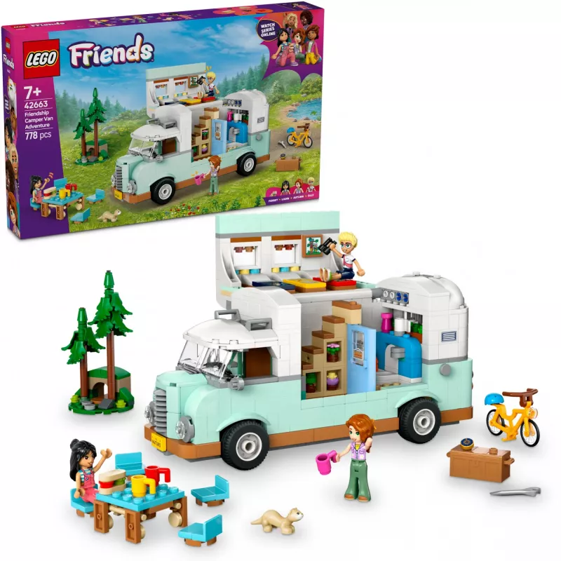Conjunto LEGO Motor Home 42663 — autocaravana LEGO Friends, 778 peças, 3 mini bonecos, a partir de 7 anos