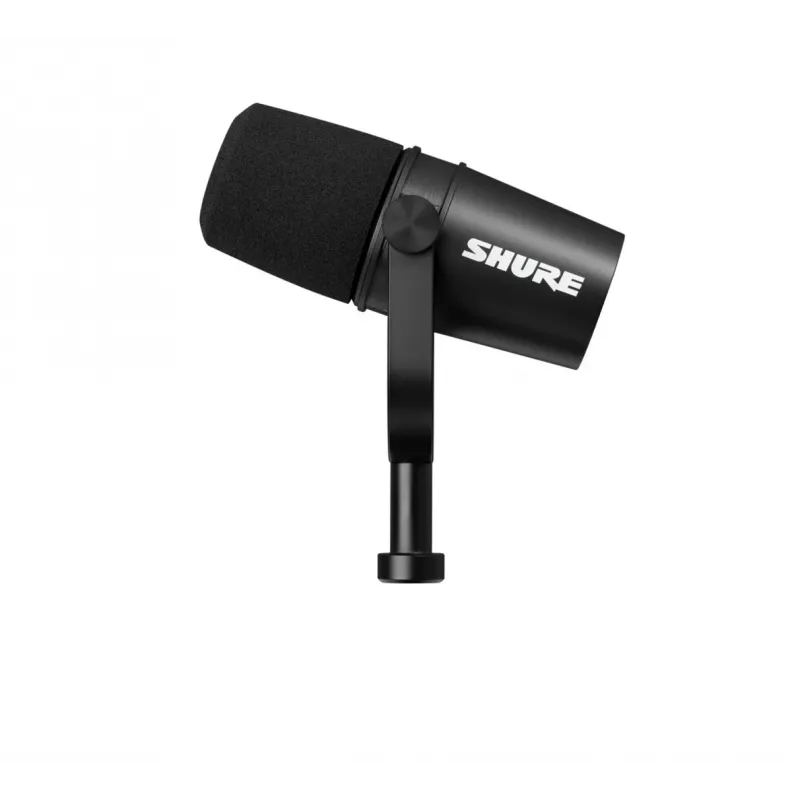 Microfone Shure MV7-X preto microfone de estúdio