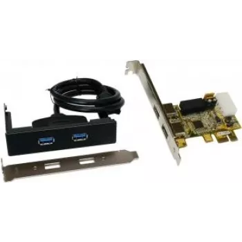 Adaptador PCIe USB 3.2 Gen 1 interno Exsys EX-11072, saída USB 3.2 Gen 1, 75×52 mm, 0,2 kg