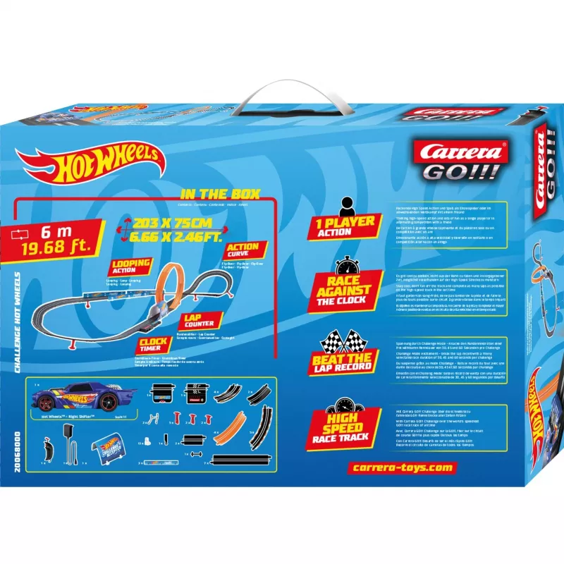Conjunto de pista de carros com ranhura CARRERA GO!!! Challenge Hot Wheels 20068000 escala 1:43