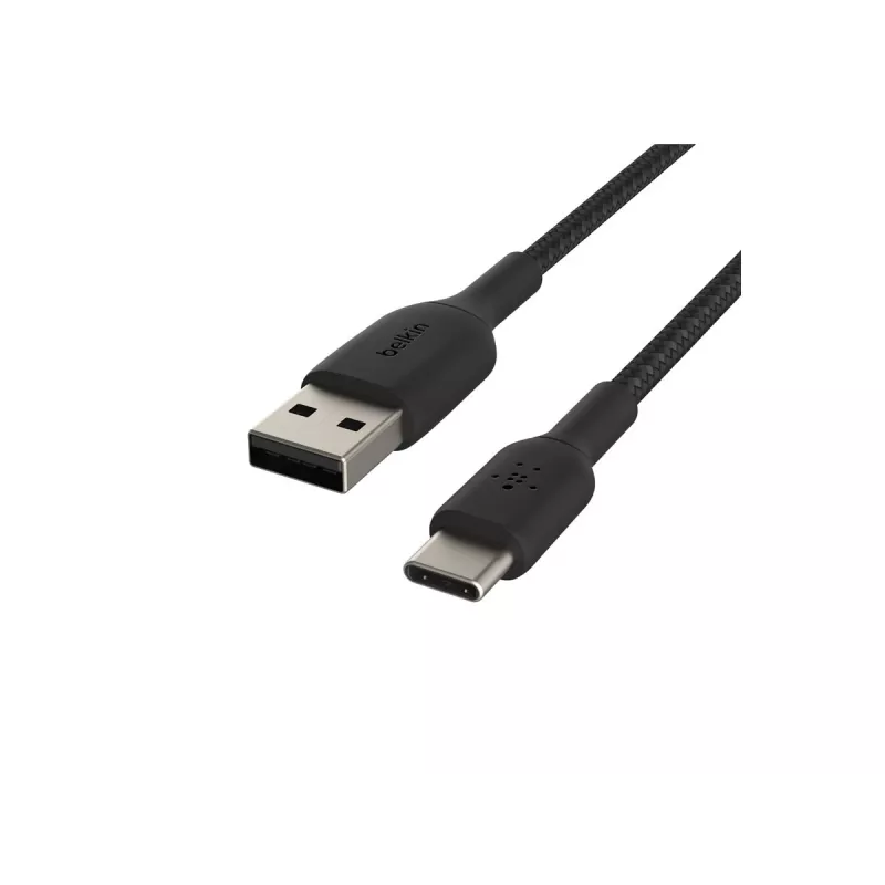 Cabo entrançado USB-C para USB-A 3 m preto