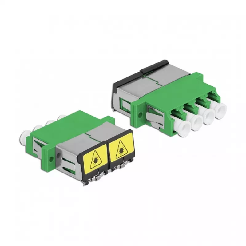 Acoplador de fibra ótica DeLOCK 86902 LC Quad fêmea para LC Quad fêmea monomodo verde
