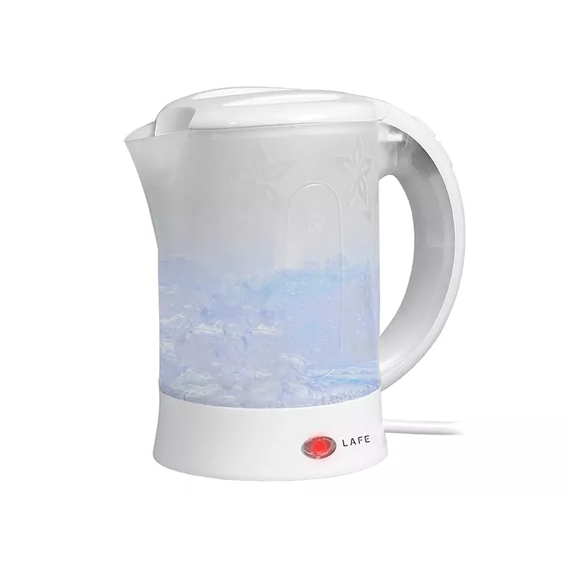 Chaleira elétrica LAFE LAFCZA45865, aço inoxidável, 0,6 L, 600 W, cinzento claro, tampa de bloqueio rebatível