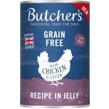 Comida húmida para cães butcher's Original Megapack — pedaços variados em geleia, 6 x 400 g, 82 % humidade, 7,5 % proteína, 5 % gordura