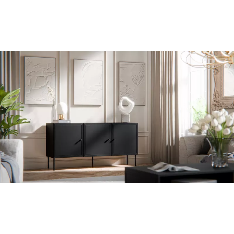Cómoda Cama 3D PALAZZO BIS 151x40x75 preto mate