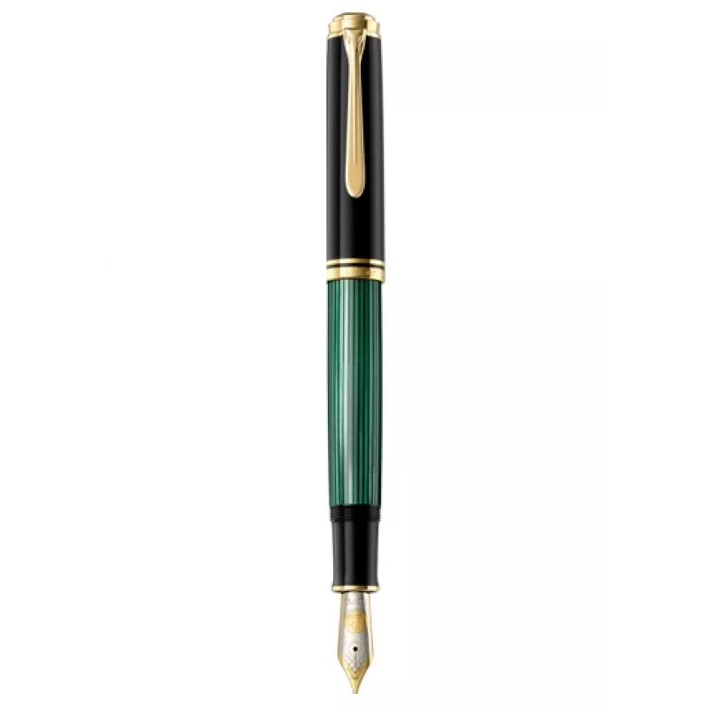 Pelikan Souverän 1000, preto, verde, médio, ambidestro, Alemanha, 1 unid.