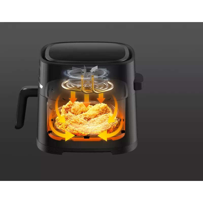 Fritadeira de ar quente Xiaomi 6L MAF08 Single 1500 W fritadeira de ar quente preta
