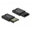 Leitor de cartões DeLOCK USB 2.0 preto Micro SD MicroSDHC MicroSDXC 480 Mbit/s