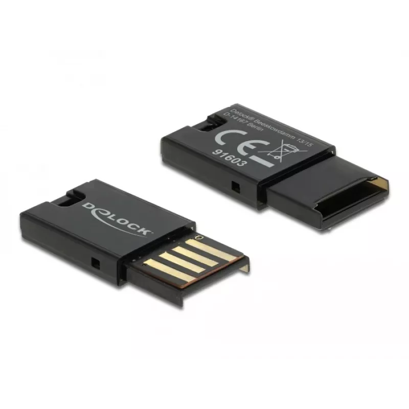 Leitor de cartões DeLOCK USB 2.0 preto Micro SD MicroSDHC MicroSDXC 480 Mbit/s